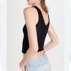 alice olivia Daryn 2 Way Sweater Tank Size L Crochet Black